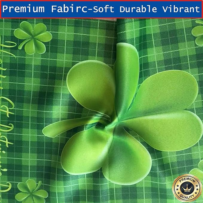 Happy St Patricks Day Shamrock Garden Flags 12x18- Patricks Yard Flag Double Sided Buffalo Check Plaid Small Green Banners for Holiday Outside Lawn Decoration
