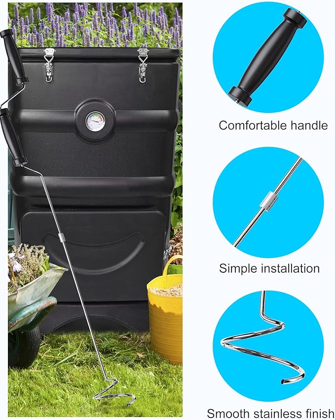 SQUEEZE master Compost Aerator-Compost Turner and Mixing Tool-Garden Aeration Tool