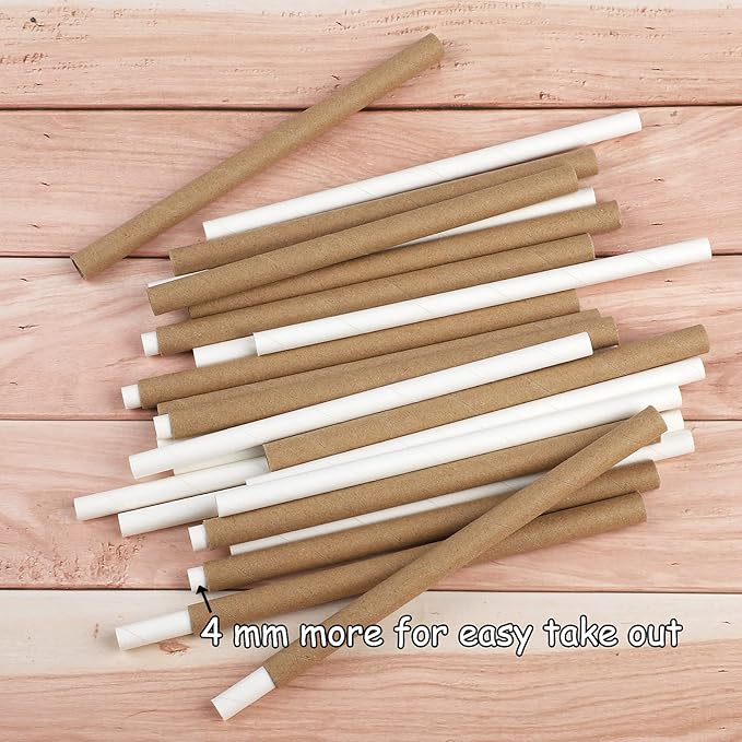 Elcoho 60 Sets of Outdoors Mason Bee Nesting Tube Refill Kit Includes 60 Pieces 6-Inch Replacement Tubes & 60 Pieces Refill Tubes, Bee Nest House Hotels Tubes Bee Paper Inserts Cardboard Nest Tubes