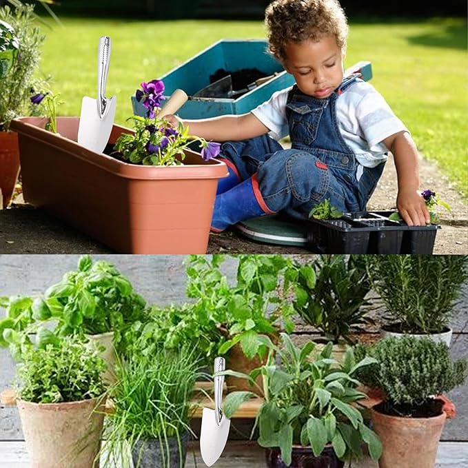 Garden Shovel with Measurement Mark, Sturdy Heavy Duty Gardening Tool Trowel/Hand Shovel/Garden Spade Transplanting and Digging in Garden Beds