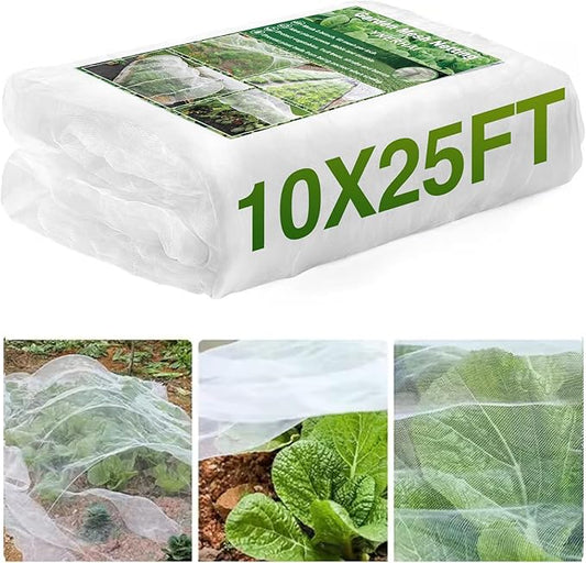 10 X 25FT Garden Mesh Netting Barrier,Fruit Tree Plant Netting for Vegetable Blueberry Bushes Plant Row Cover Screen Protection