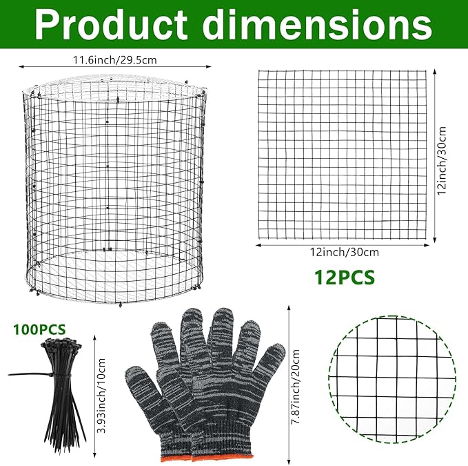 6PCS Inground Worm Composter, 11.8x11.8 Inch Outdoor Metal Compost Bin for Garden Beds Detachable Vermicomposting Bin for Recycling Kitchen Food Waste