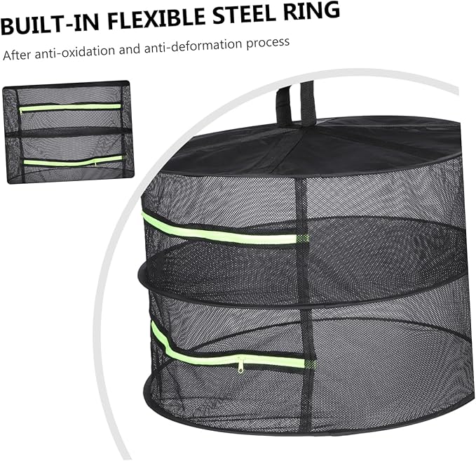 Herb Garden Drying Rack Drying Net Double-Layer Design Quick Drainage Easy Storage Compact