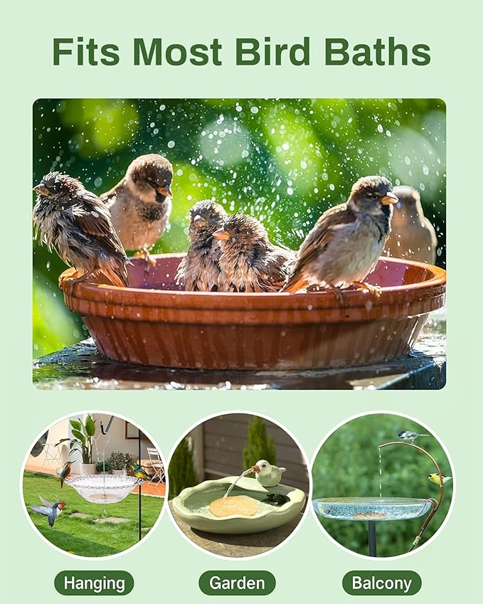 Bird Bath Purification Disk Pure Copper Outside Winter Solar Power Birdbath Wild Hummingbird Pedestal Fountain Cleaner Humming Feeder Cage Dispenser Bowl Ground Safe Garden Lover Women Gift