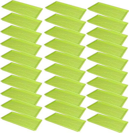SUNPACK 10" x 20" Heavy Duty Mesh Plastic Seed Starting Tray, Lime Green, 1" (Pack of 30) - Ensures Water Drainage and Aeration, Perfect for Greenhouses or Indoor Gardening