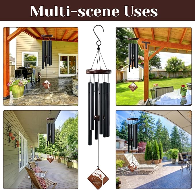 Memorial Wind Chimes for Outside, 36" Sympathy Gifts for Loss of Loved One, Windchimes in Memory of Dad or Mom,Bereavement Outdoor Classic Cardinal Chimes for Garden, Patio Decoration