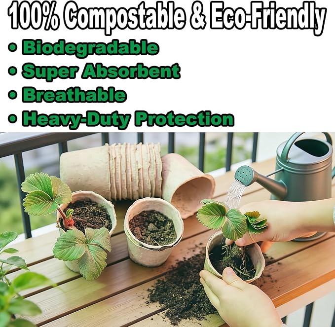 ROOUTEN 50-Pack 3.15 Inch Peat Pots for Seedling with 50 Pcs Plant Labels,Outdoor Garden Germination Nursery,Biodegradable Seed Starter Pot Kits