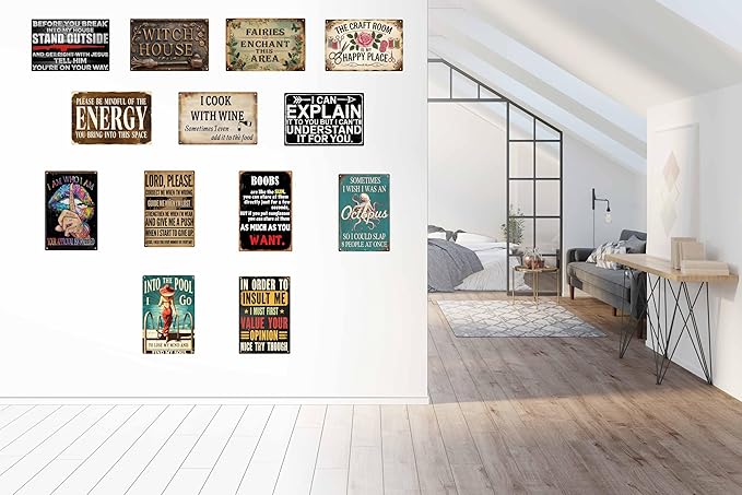 Funny Humorous Sarcastic Metal Vintage Sign Outdoor Wall Decoration For Home Cafe Bar Club Shop Farm Garden Countryside Holiday Gift Tin Sign 8x12 in