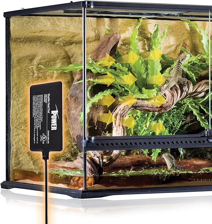 iPower 4X7 Inch Reptile Heat Pad Under Tank Heater Terrarium Warmer Heating Mat and Digital Thermostat Controller for Turtles Lizards Frogs and Other Small Animals