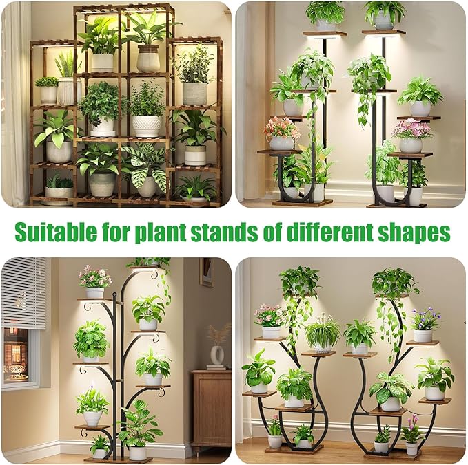 13 Inches LED Grow Light Strips for Plant Shelf, 3500K Full Spectrum Plant Growing Lights for Indoor Plants, 144 LEDs Plant Lamp with 10 Dimmable Levels and 3/9/12H Timer, 3 Head