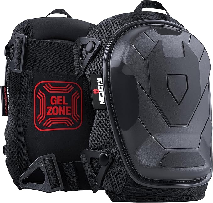 NoCry Professional Construction Knee Pads for Men and Women with Non-Slip Heavy Duty Cap and Ankle Support — Thick Foam and Gel Cushioning — Reinforced, Adjustable Straps and Military Grade Rivets