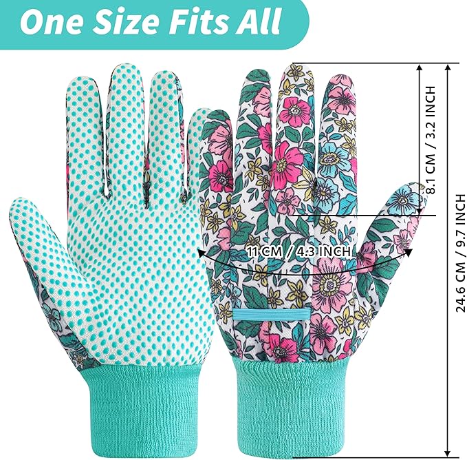 DOFOWORK Gardening Gloves - 4 Pair Garden Gloves for Women, Soft Womens Gardening Gloves Floral Cute Garden Gloves