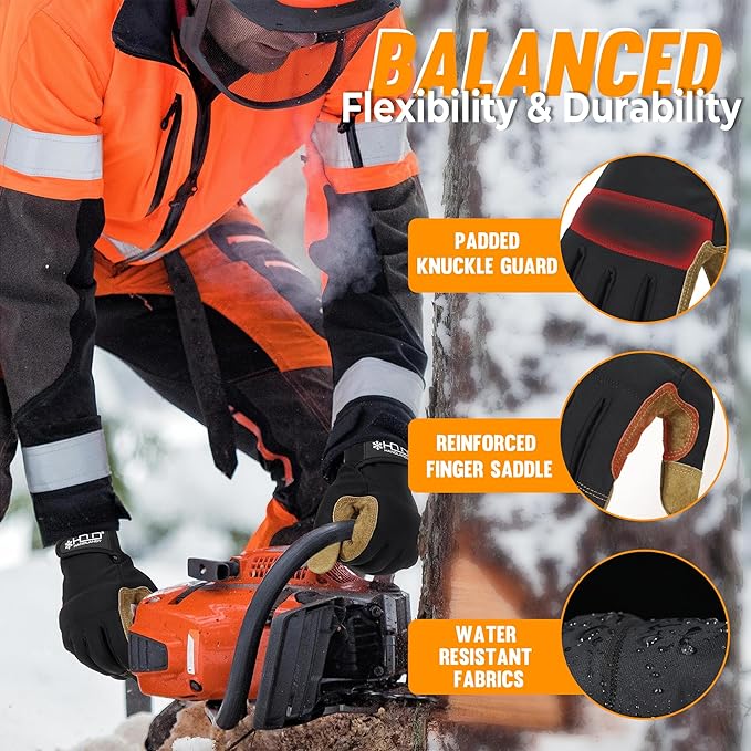 HANDLANDY Work Gloves for Men & Women, Utility Mechanic Working Gloves Touch Screen, Flexible Gardening Gloves for Yard