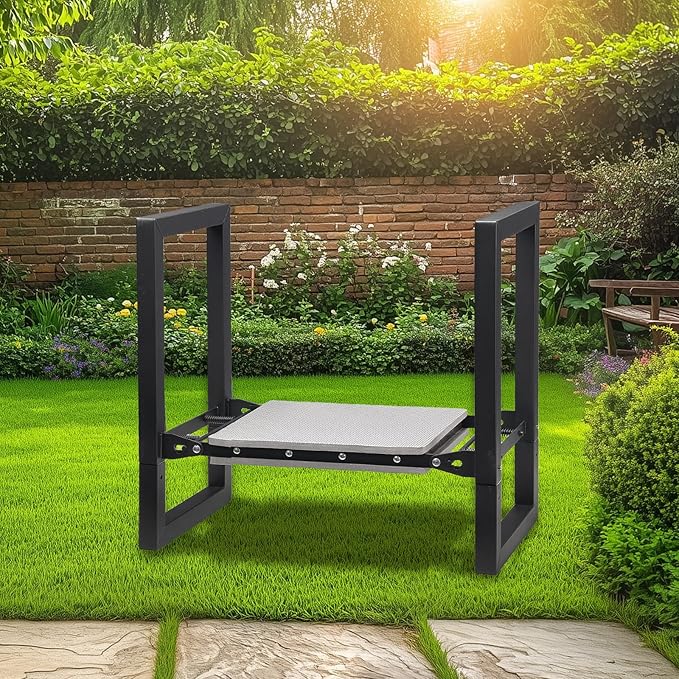 Garden Stool and Kneeler,Heavy Duty 19 inch Foldable Upgraded Wider Gardening Seat Portable Garden Chair Gardening Gifts for Wonman Grandma Parents Plant Lovers Garden Tools