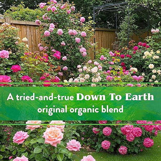 Down To Earth All Natural Fertilizers Organic Rose & Flower Mix - Plant Food for Roses, Bulbs, Flowers and Ornamentals 4-8-4, 15 lb