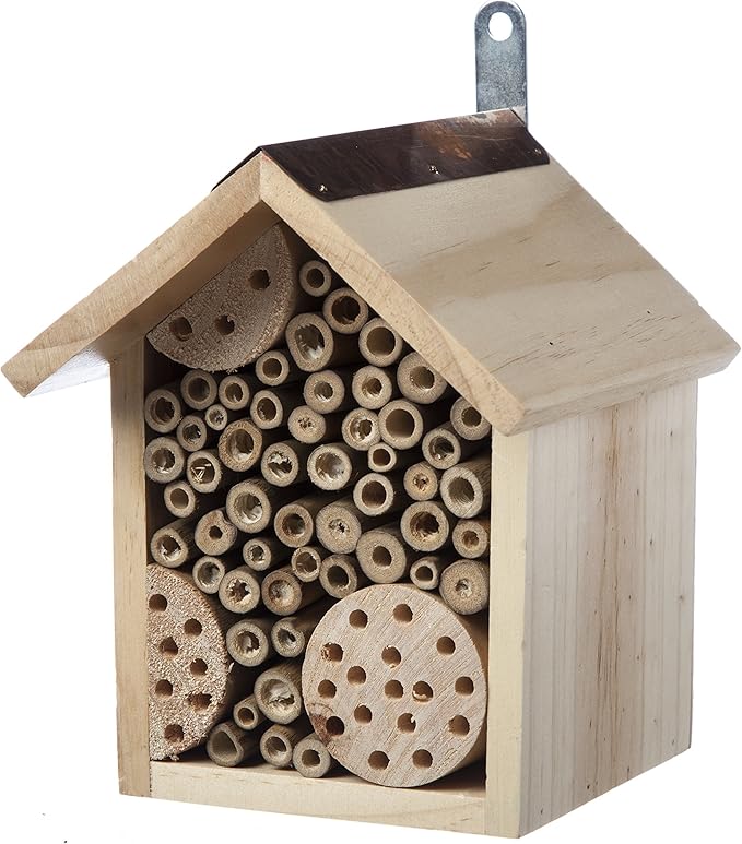 Evergreen Garden Wall Mounted Bee Habitat, Eco Friendly Insect Habitat for Outdoor Garden or Yard
