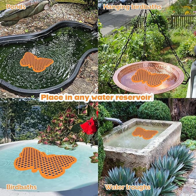Bee Watering Station, Butterfly Watering Station, Garden Decor - Butterfly - Orange - 1 Pc