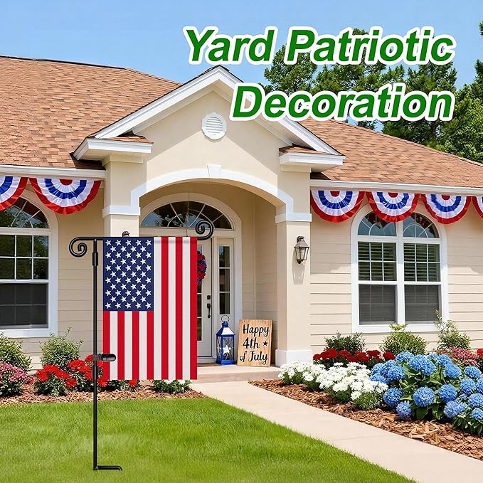 HOOSUN Garden Flag Stand,Sturdy Garden Flag Holder Pole for Outside House,Yard Flags Holder with one Tiger Clip,Yard Banner Pole for Holiday Flags Decorations Outdoor Lawn
