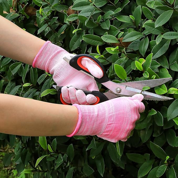6 Pairs Breathable Gardening Gloves for Women and Men - Super Grip Multi-Purpose Work Gloves