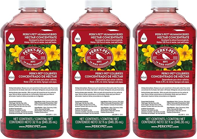 Perky Pet Perky-Pet 238 32 fl oz Red Hummingbird Nectar Concentrate - 3 Pack
