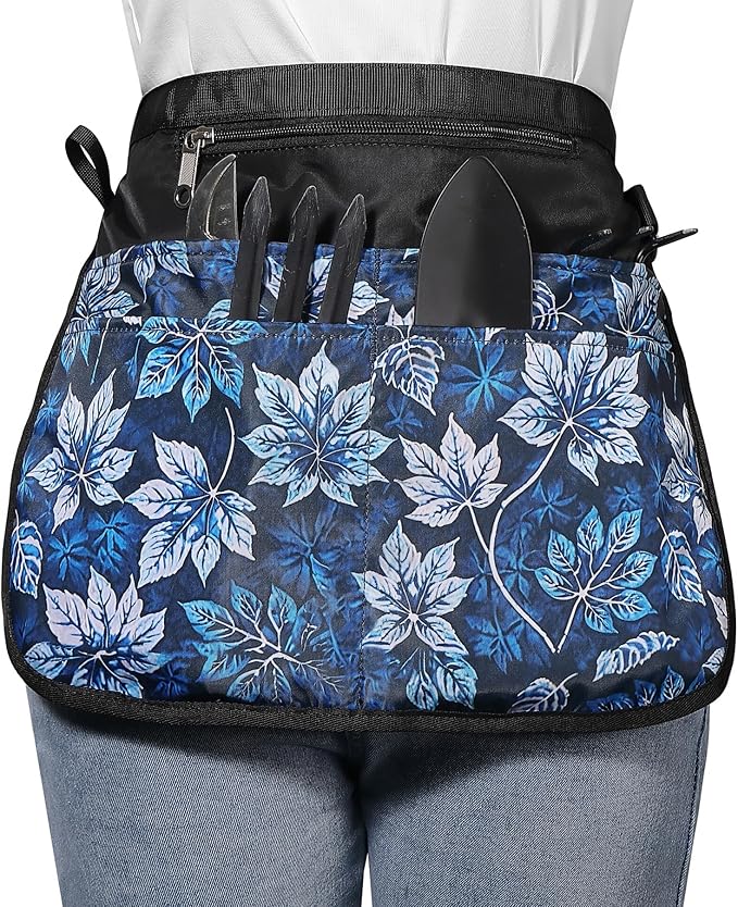 Garden Apron for Women with 5 Pocket,Half Florist Apron Harvesting Apron