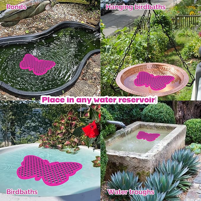 Bee Watering Station, Butterfly Watering Station, Garden Decor - Butterfly - Pink - 1 Pc