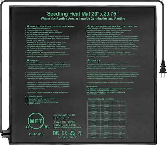 Seedling Heat Mat,20"x20.75" Heat mats for Seed Starting,Waterproof Plant Heating Mat Heating Pad for Seed Germination,Hydroponic Heating Pad Seed Starter
