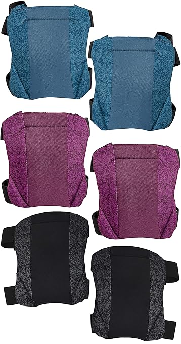 Set of 3 Pairs of Gardening Knee Pads -Assorted Color - Soft Elastic Straps with Hook and Loop Attachment - Lightweight Design (3)