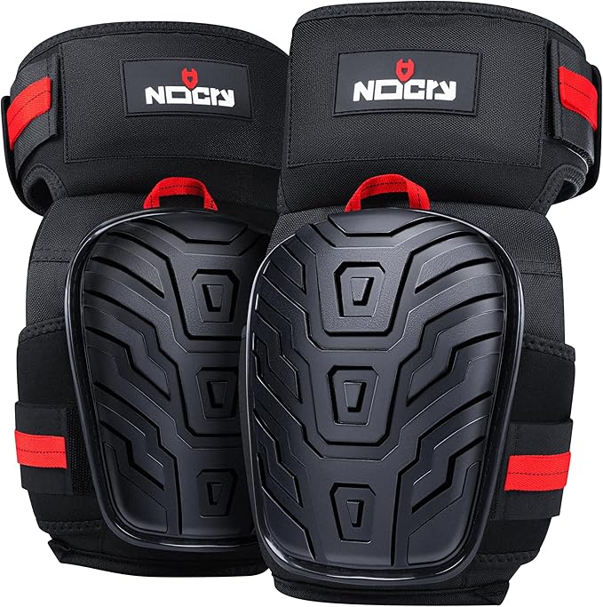 NoCry Professional Knee Pads for Work for Men — Adjustable Thigh and Shin Straps, Heavy-Duty Shell, and Thick Foam & Gel Cushioning — Ideal for Construction and Gardening