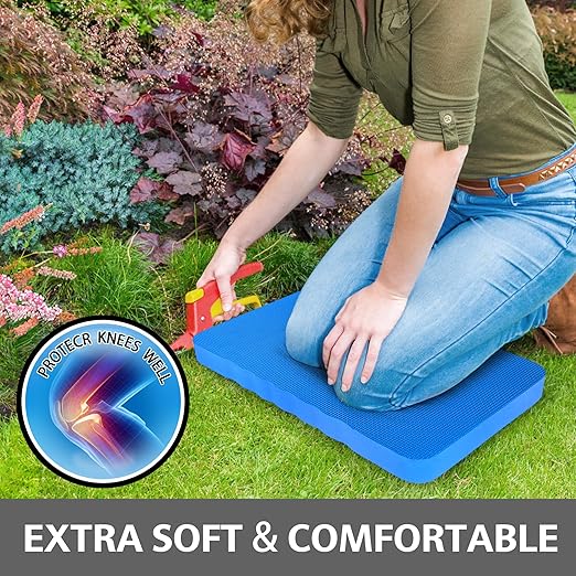 HOOPLE Extra Thick Kneeling Pad, Soft Foam Kneeling Cushion, Waterproof Gardening Knee Pads, Lightweight Knee Mat for Bathing, Workout Supplies, Exercise Yoga, Garden Work Gifts 17.5 x 11x 1 in, Blue