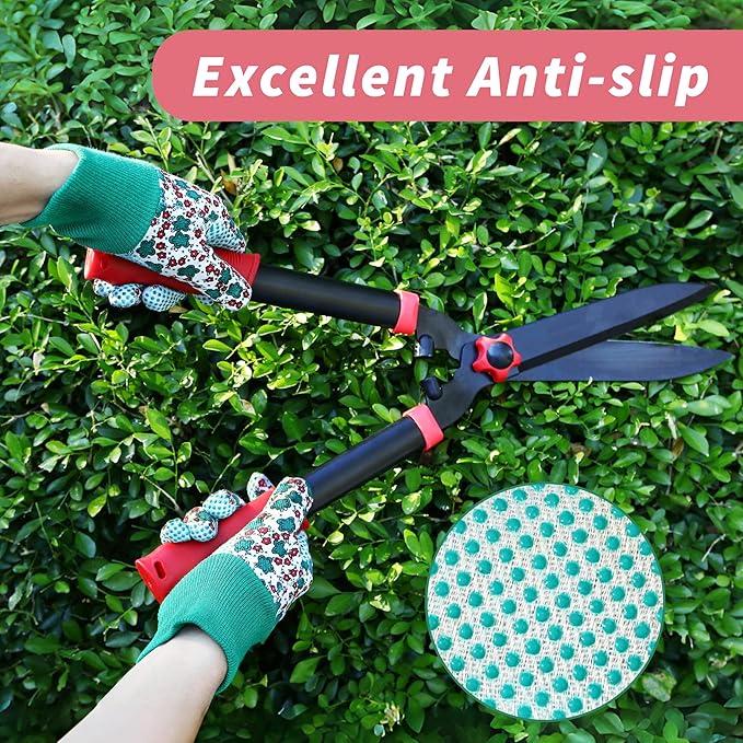 DOFOWORK Gardening Gloves - 4 Pair Garden Gloves for Women, Soft Womens Gardening Gloves Floral Cute Garden Gloves