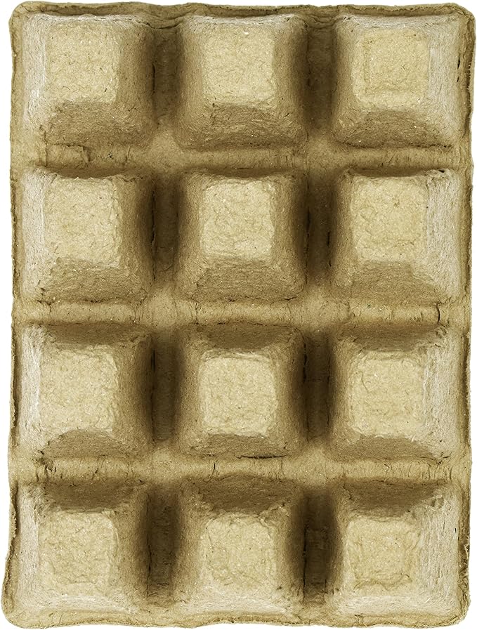 Set of 24 Biodegradable Eco Friendly Peat Tray! 3" - 12 Pot Tray - Recycled Non Bleached Peat Pots Perfect for Seed Germination! No Transplanting Required - No More Damaged Roots!