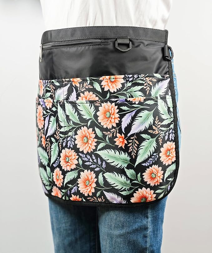 Garden Apron for Women with 7 Pocket,Half Florist Apron Harvesting Apron