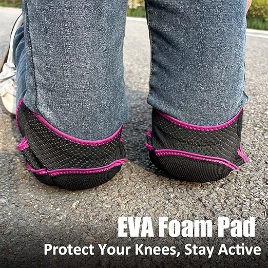 Work Knee Pads for Men & Women, Soft Knee Foam Pad for Gardening, Cleaning Floors – Anti-Slip Straps with Good Elasticity, Lightweight, Concrete Kneepads for Mechanics, Painters, Workers – Pink M