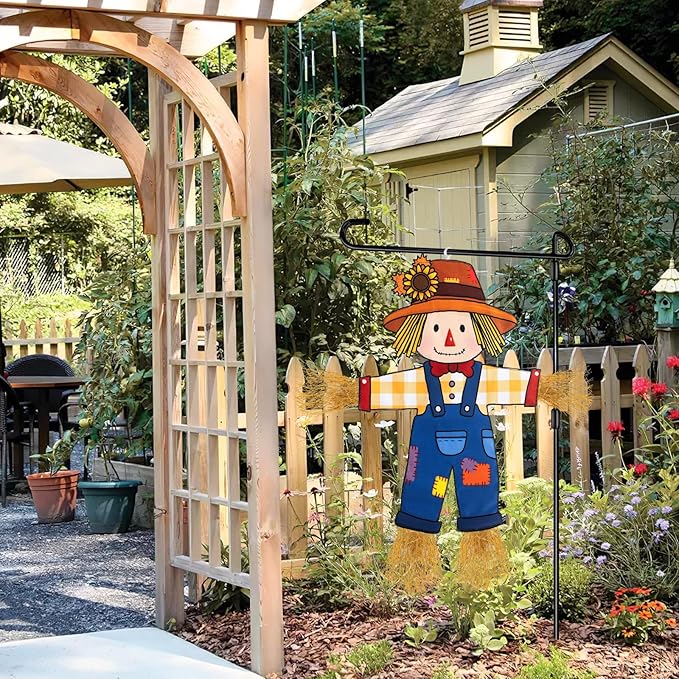 Fall Scarecrow Garden Flag Outdoor Decorations for Outside Double-Sided Printed, Yard Flags House Banner Yard Sign Autumn Winter Thanksgiving Seasonal Decoration 27x 24 Inch