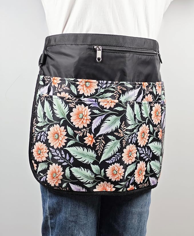 Garden Apron for Women with 7 Pocket,Half Florist Apron Harvesting Apron