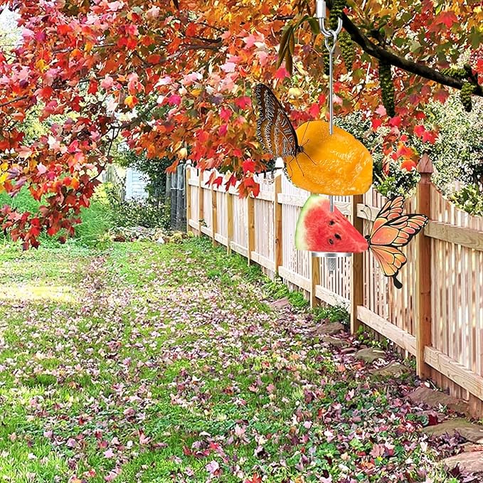 2Pcs Butterfly Feeders for Outdoors, Outside Bird Fruit Holder, Hangable Butterfly Feeder Stand for Garden, Backyard
