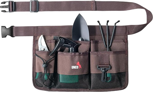 UNCO- Gardening Belt, Garden Tool Belts for Men, Waist Apron with Pockets, Construction, Carpenter Belt, for Men