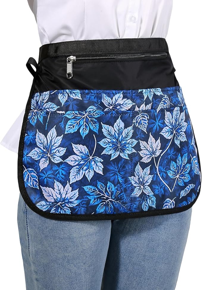 Garden Apron for Women with 5 Pocket,Half Florist Apron Harvesting Apron