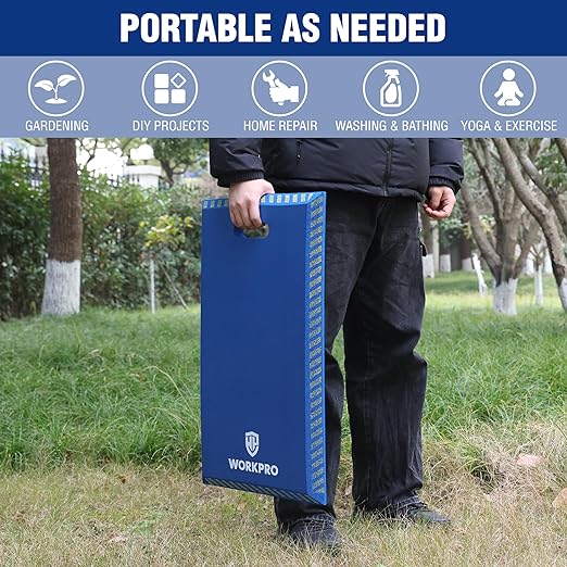 WORKPRO Extra Thick Kneeling Pad, Soft Foam Knee Cushioning, Extra Large Foam Kneeler Mat for Auto-Repair, Gardening, Workout Supplies, 28 x 16 x 1.2in, Blue