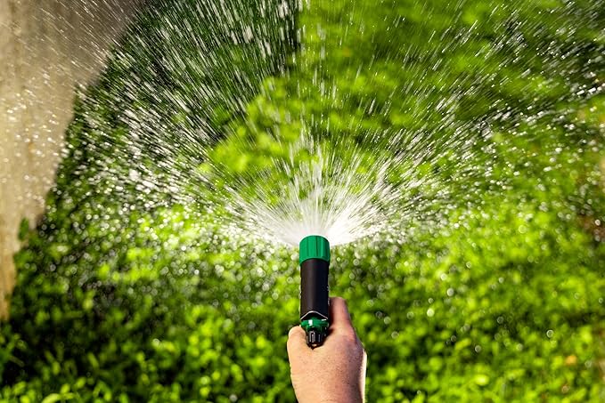 Rain Bird TRNZLADJRT Pistol Grip Rear Trigger Garden Hose Nozzle, Carbon Fiber Texture, Adjustable Spray Patterns