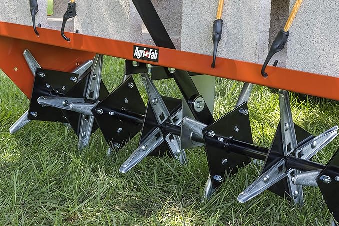 Agri-Fab 45-0299 48" Tow Behind Lawn Plug Aerator with Universal Hitch; Designed to Pull Behind Lawn & Garden Tractors