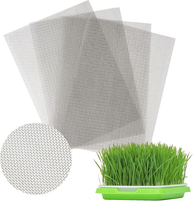 Ecmln 4 pcs Seed Sprouting Tray Mesh Mat,Seed Sprouter, Vegetable Microgreens Planting Mats 8.2" x 11.8". Fit for Plant Germination Tray,Trays NOT Included (8.2" x 11.8")