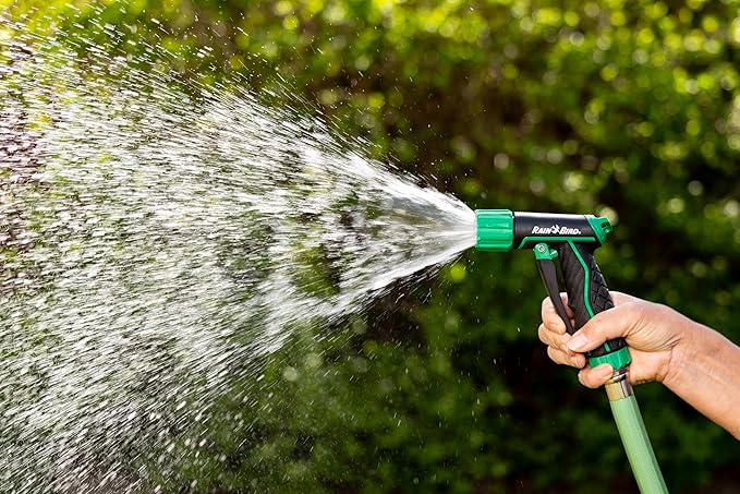 Rain Bird TRNZLADJFT Pistol Grip Front Trigger Garden Hose Nozzle, Carbon Fiber Texture, Adjustable Spray Patterns