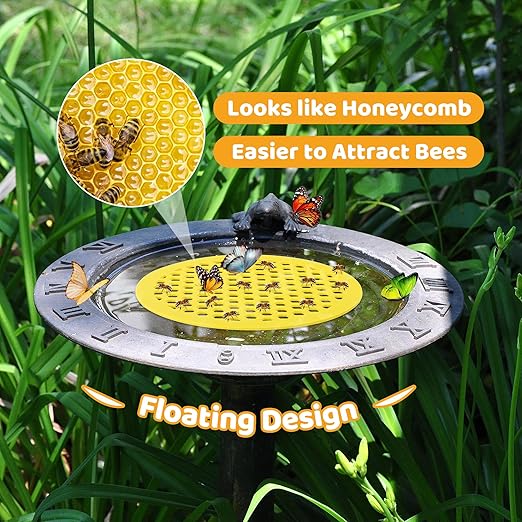 DECOHS 4 Pack Floating Bee Island- 7.87 Inch EVA Foam Floating Bee Watering Station- Butterfly Bee Waterer for Feeding, Bee Bath, Outdoor Garden Decor