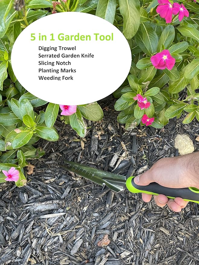 Garden Guru Hand Weeder Trowel with Ergonomic Handle – Stainless Steel Weeding & Digging Knife – Rust Resistant - Perfect for Weeding, Transplanting, Digging, Pruning, Cutting (2 Pack)