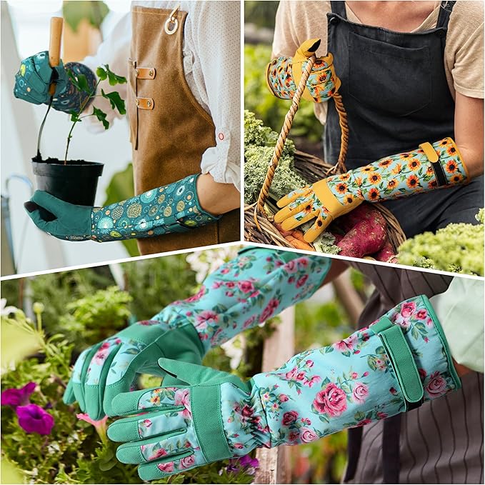 Gardening Gloves for Women Long Sleeve Garden Gloves Ladies Light Protective Gloves for Yard & Outdoor Work