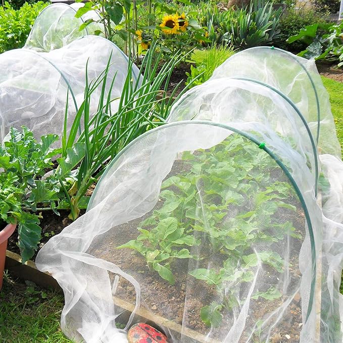 GonLei Garden Netting 10 X 50 FT Ultra Fine Netting for Garden Protection,Garden Netting for Raised Beds,Mosquito Net for Blueberry Shrubs Vegetables Fruits Flowers Crops Pest Barrier