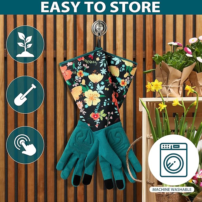 Gardening Gloves for Women Long Sleeve Garden Gloves Ladies Light Protective Gloves for Yard & Outdoor Work