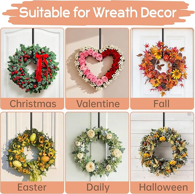 Large Plant Hangers Outdoor, Garden Fence Hook, Over Door Wreath Hanger, Metal Plant Hooks for Hanging Planters, Flower Baskets or Pots, Bird Feeders, Festival Decorations (SSF4)